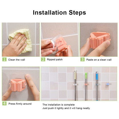 Sticker Series Self Adhesive Mop and Broom Holder