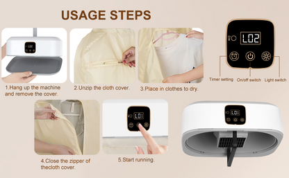 Compact Electric Clothes Warmer – Fast, Hygienic, and Travel-Friendly