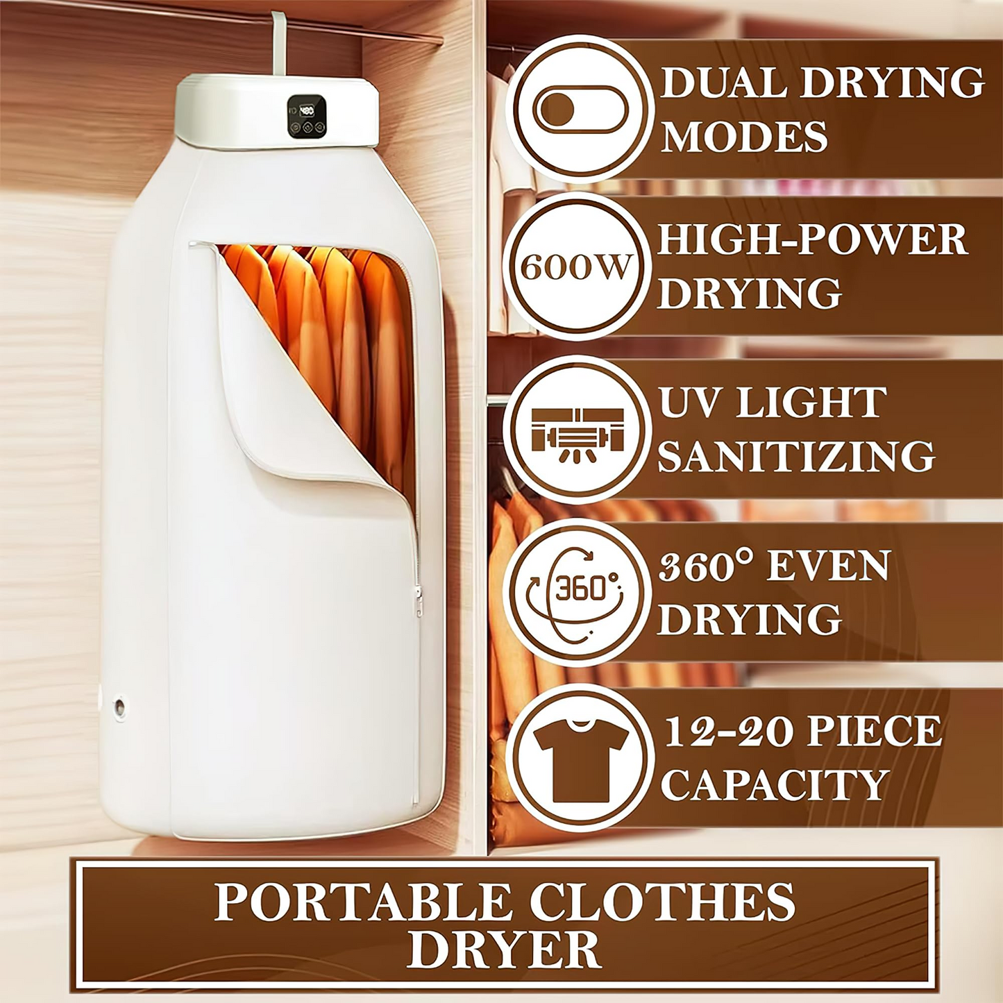 Compact Electric Clothes Warmer – Fast, Hygienic, and Travel-Friendly